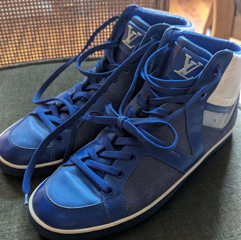 Louis Vuitton Vintage Blue High Top Sneakers